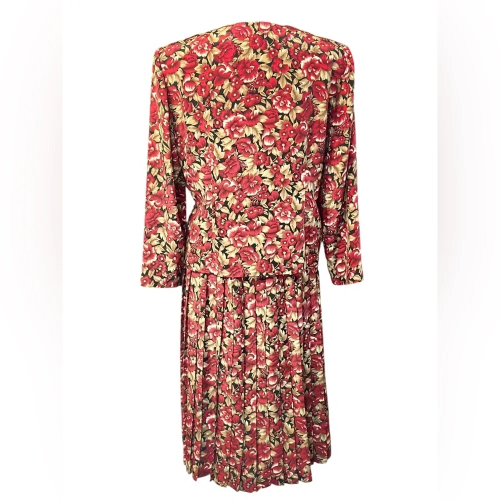 Vintage Volup Leslie Fay Women's Petite Floral Dress Size 16WP - Picture 2 of 15